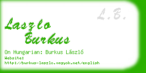 laszlo burkus business card