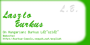 laszlo burkus business card